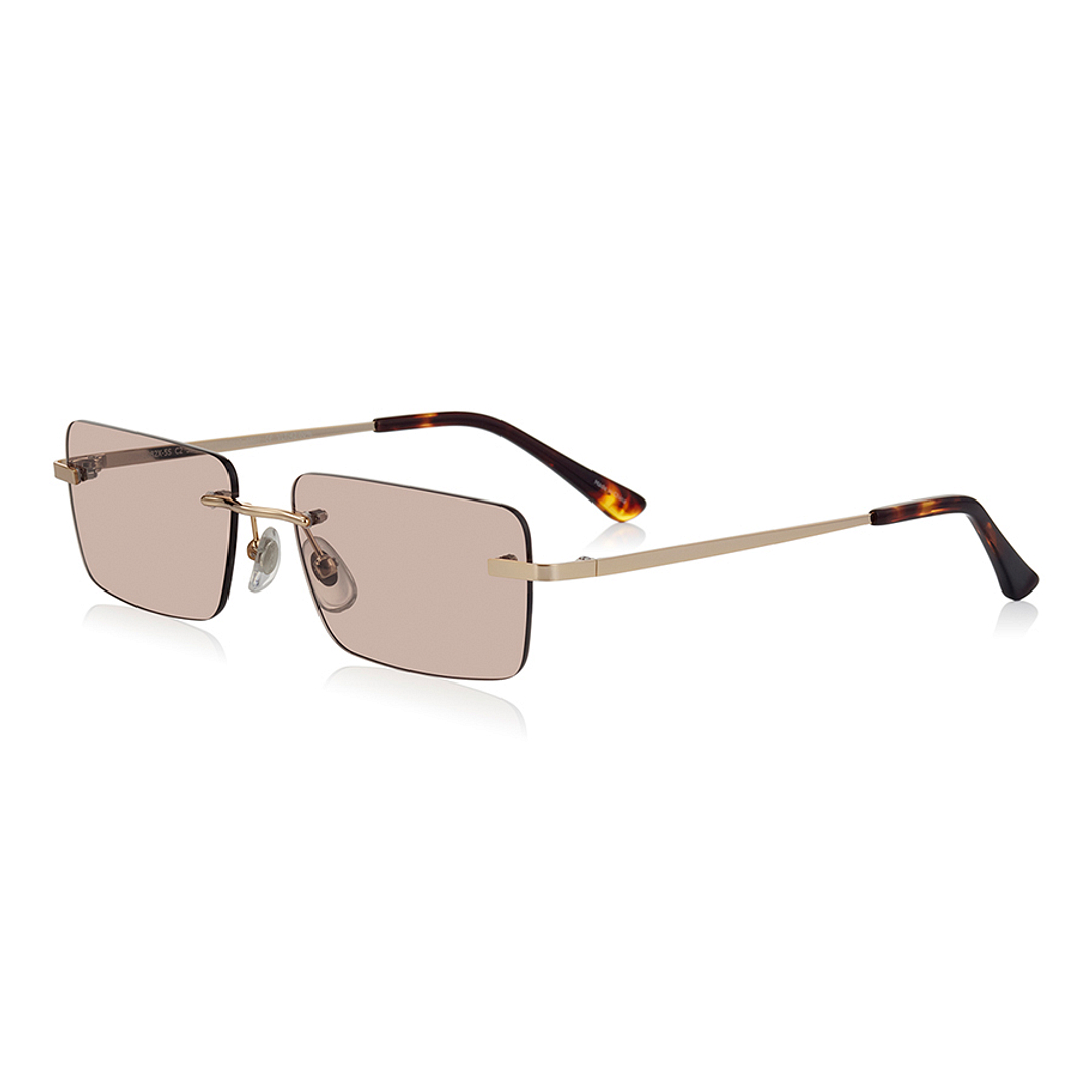 OWNDAYS | SUN Gold Rimless Rectangle right side